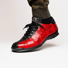 marco-di-milano-saulo-mens-shoes-black-red-exotic-ostich-alligator-casual-sneakers