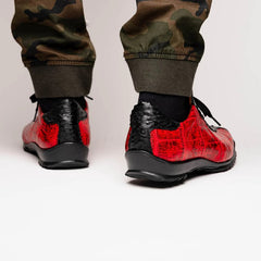 marco-di-milano-saulo-mens-shoes-black-red-exotic-ostich-alligator-casual-sneakers