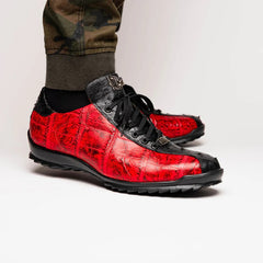 marco-di-milano-saulo-mens-shoes-black-red-exotic-ostich-alligator-casual-sneakers