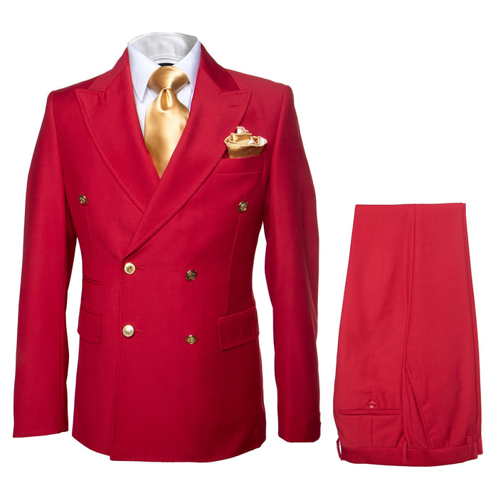 Rossi Man MILANO RM1191 Slim Fit Red 3-Piece Suit for Men | Stylish Modern Formalwear