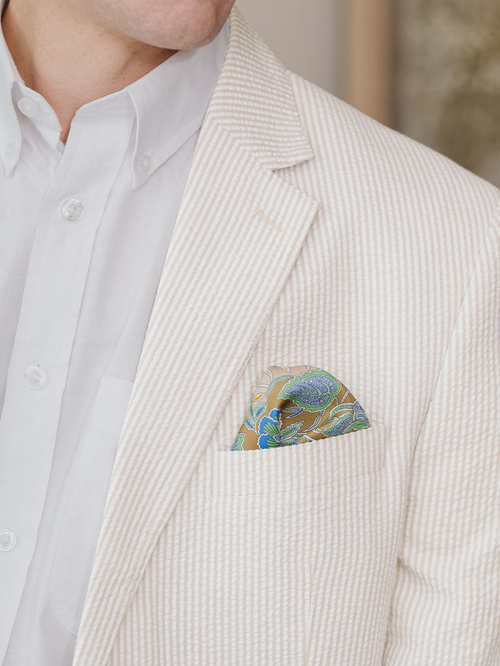 Natural Striped Seersucker Jacket