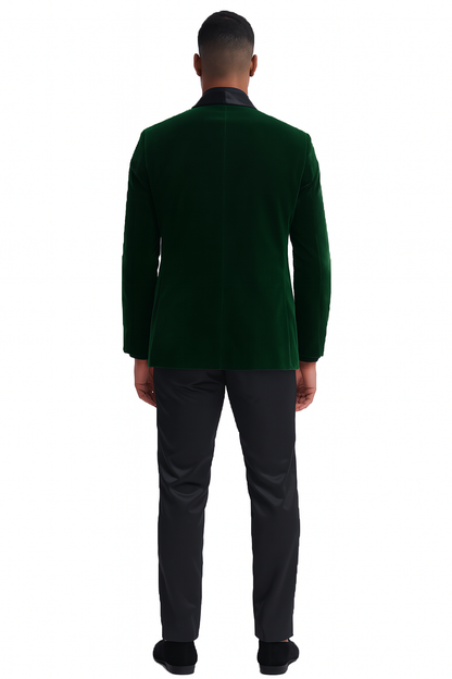 Mens Velvet Shawl Tuxedo Dinner Jacket in Hunter Green