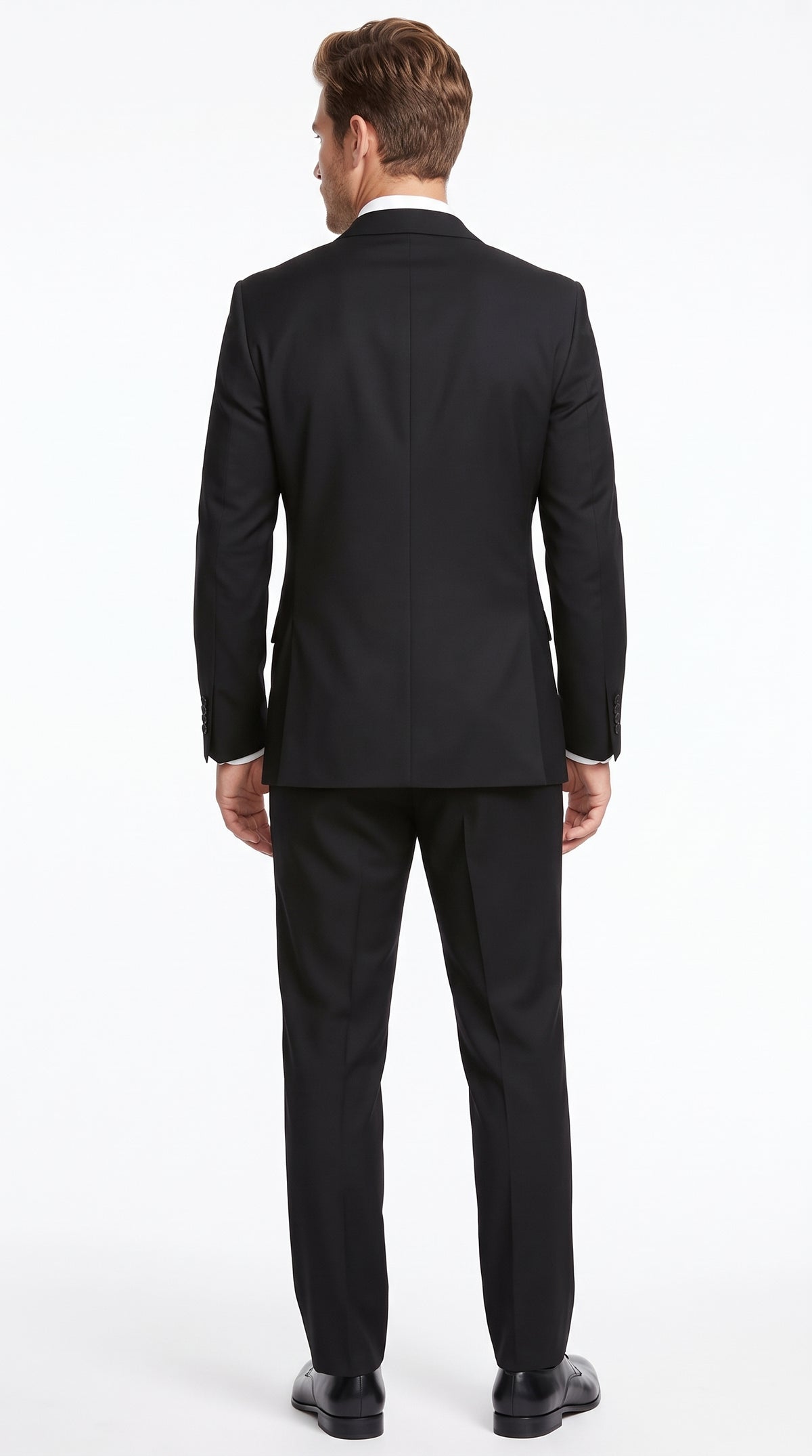 Men’s Classic Black Tuxedo Suit, 2 Button Wedding Prom Formal Suit