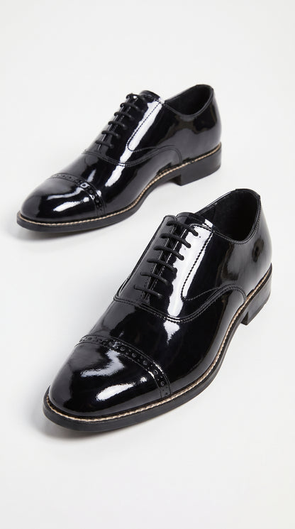 Stacy Adams Concorde 11003 Men’s Black Patent Leather Cap Toe Oxford Shoes – Formal Lace-Up Dress Shoes