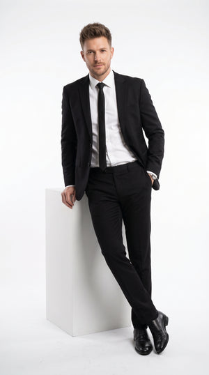 Men’s Pulp Fiction Black Suit Costume Package, 1990s Movie Inspired Suit with Shirt and Tie