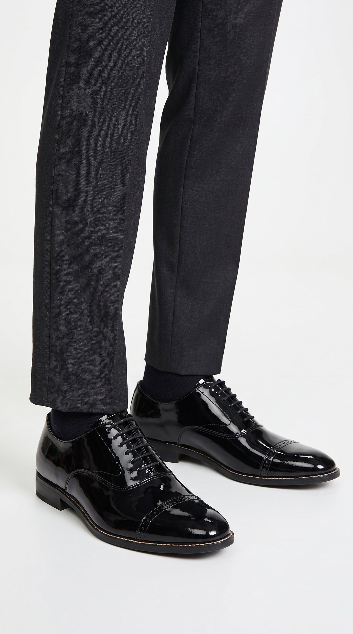 Stacy Adams Concorde 11003 Men’s Black Patent Leather Cap Toe Oxford Shoes – Formal Lace-Up Dress Shoes