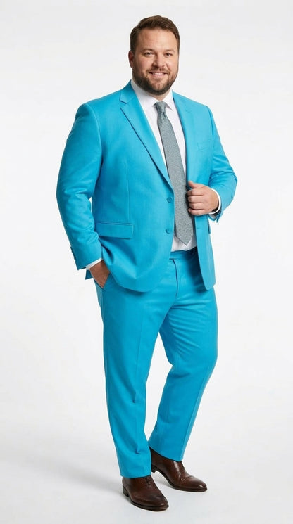 Men’s Light Blue Tuxedo Suit, Baby Blue Teal Turquoise Wedding Prom Suit RET208-19