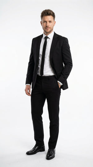 Men’s Pulp Fiction Black Suit Costume Package, 1990s Movie Inspired Suit with Shirt and Tie