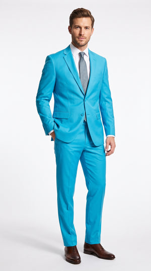 Men’s Light Blue Tuxedo Suit, Baby Blue Teal Turquoise Wedding Prom Suit RET208-19