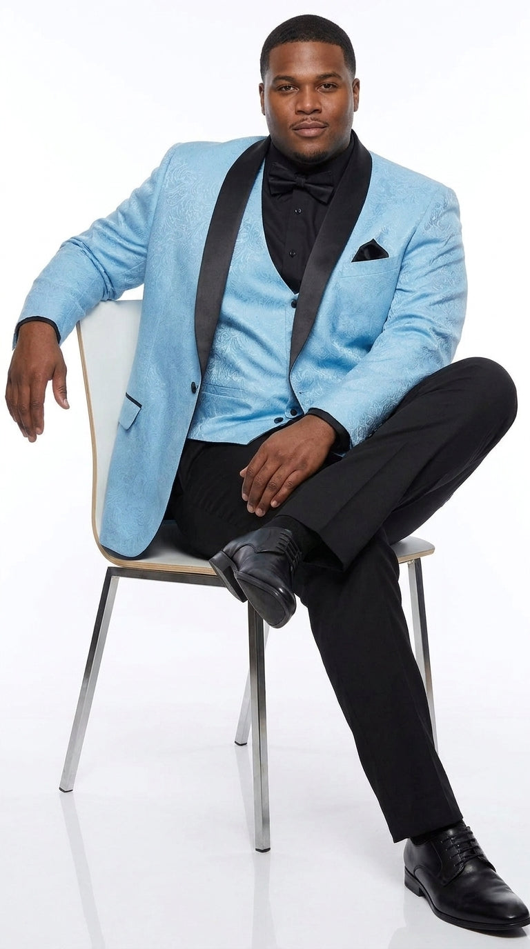 Men’s Light Blue Easter Suit, Modern Fit Lightweight Summer Jacket and Pants Set