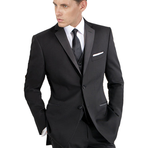 Mantoni Black Wool 2-button 2-Piece Tuxedo