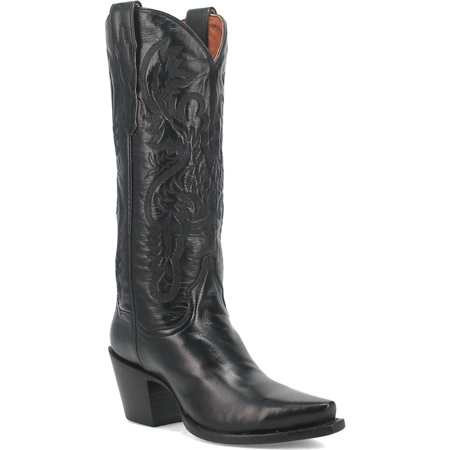 Dan Post Womens Maria 13 Snip Toe Black Napalino Leather Fashion Boot