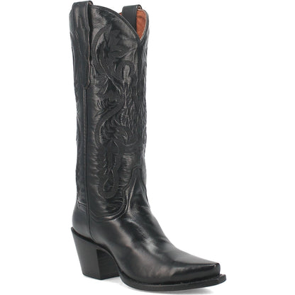 Dan Post Womens Maria 13 Snip Toe Black Napalino Leather Fashion Boot
