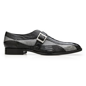 Belvedere Marte Black & Gray Alligator Leather Oxford