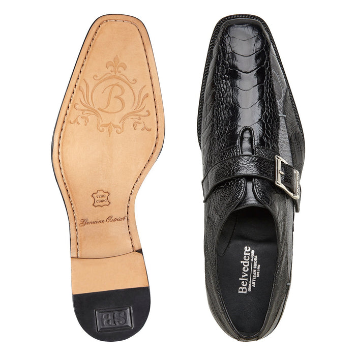 Belvedere Marte Black & Gray Alligator Leather Oxford