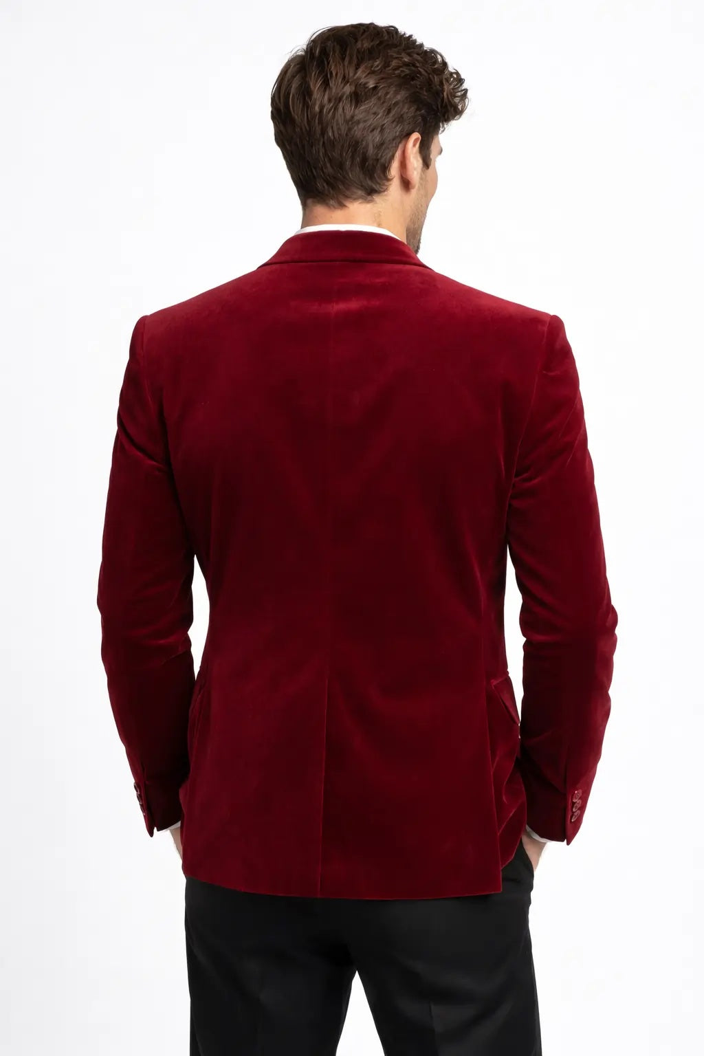 Men’s Maroon Velvet Sport Coat – Stylish Evening Party Blazer for Men