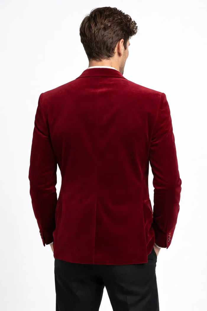 Men’s Maroon Velvet Sport Coat – Stylish Evening Party Blazer for Men