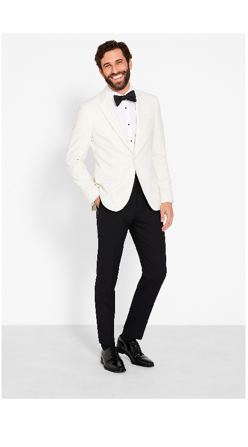 Men'S Ivory Dinner Jacket Slim Fit Blazer Cream Off White