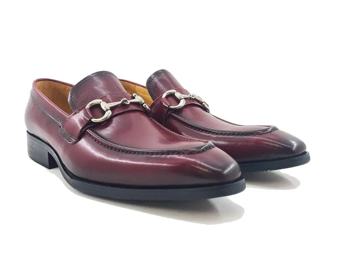 Carrucci Men's Burnished Signature Buckle Loafer