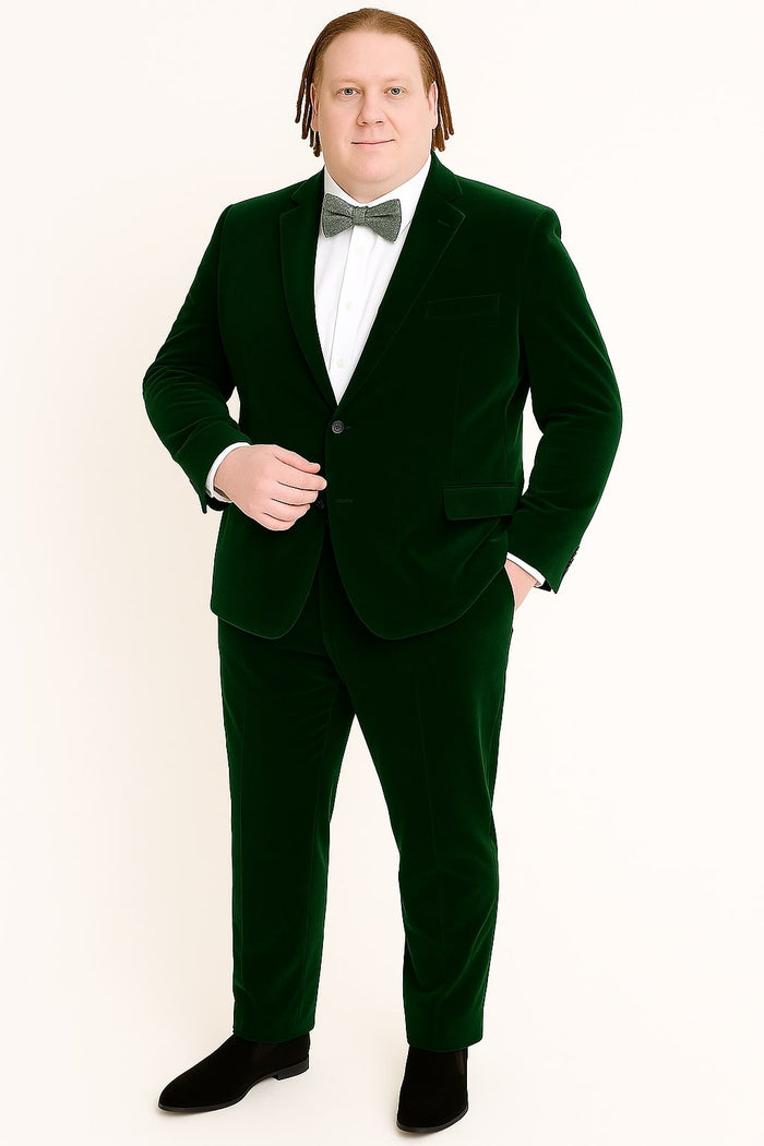 Mens Emerald Green Velvet Suits  Slim Fit Tuxedo for Weddings, Prom, and Red Carpet Events