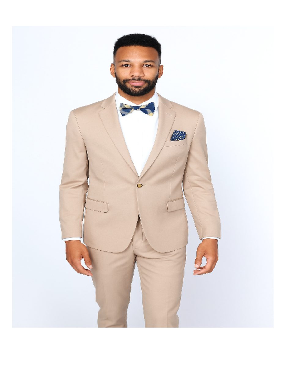 Men's Slim Fit Suit - Fitted Suit - Skinny Suits Men's BeigeRossiman Rossi Suit