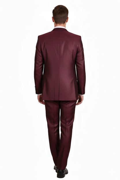 Men’s Burgundy 3-Piece Suit