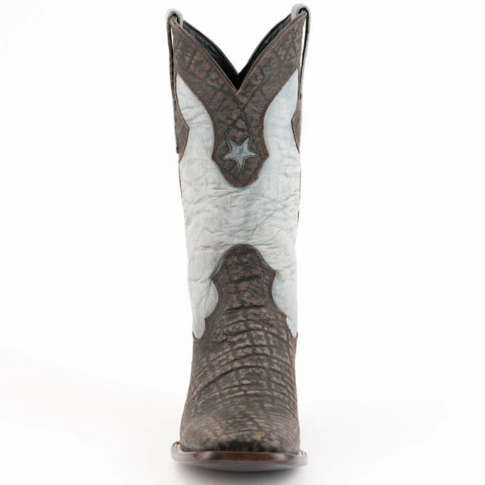 Ferinni Boot - Mens Dress Cowboy Boot  - Ferrini Stampede Men's Print Crocodile Boots Handcrafted Black   in Black Color