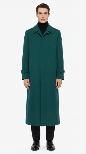 Men’s Full-Length Green Overcoat