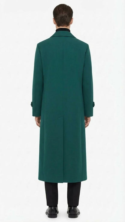 Men’s Full-Length Green Overcoat