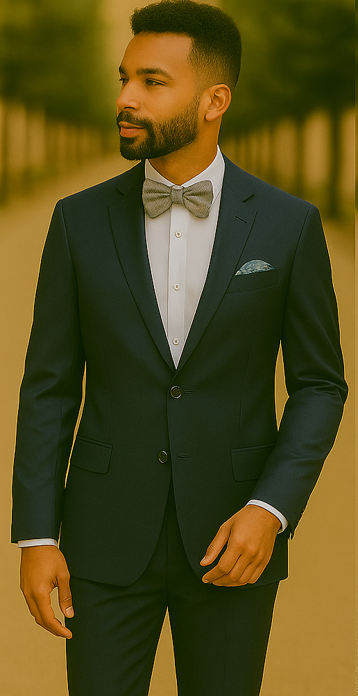 Men??s Slim Fit 100% Wool Suit by Rossiman Rossi ?? Peak Lapel Jacket & Plum Tapered Pants