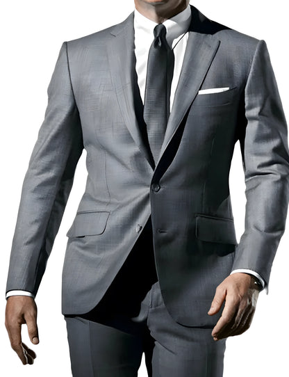SF Men's Light Grey Suit – Contemporary Fit Business & Wedding Suit