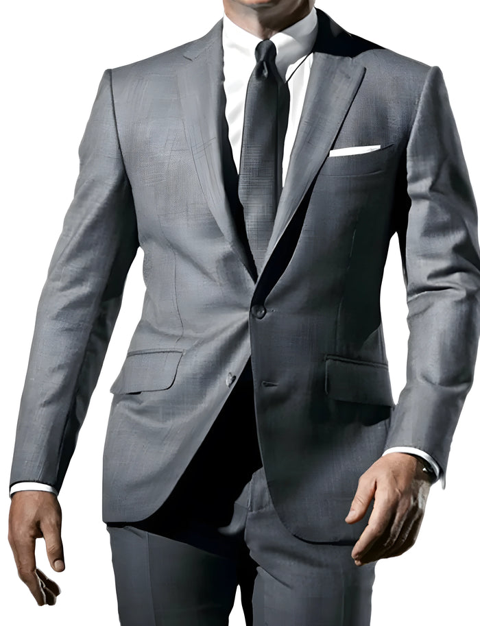 SF Men's Light Grey Suit – Contemporary Fit Business & Wedding Suit