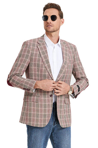 Saco vaquero - Western Sport Coat - Western Blazer- Men's Two Button Slim Fit Business Casual  Burgundy Sport Coat