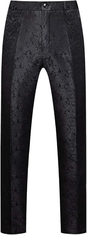 Mens Black Paisley Dress Pants