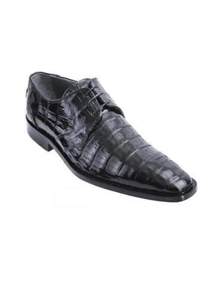 Los Altos Black Genuine All-Over Crocodile Shoe ~ World Best Alligator ~ Gator Skin Belly Shoes