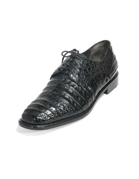 Men's Los Altos Genuine Caiman Belly Cap Toe in Black Shoes