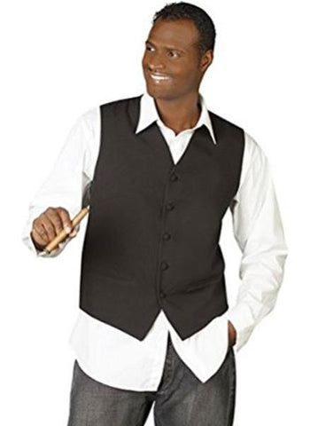 Men's Black V-Neck Tailored 5 Button Down Dress Tuxedos Wedding Vest ~ Waistcoat ~ Waist coat