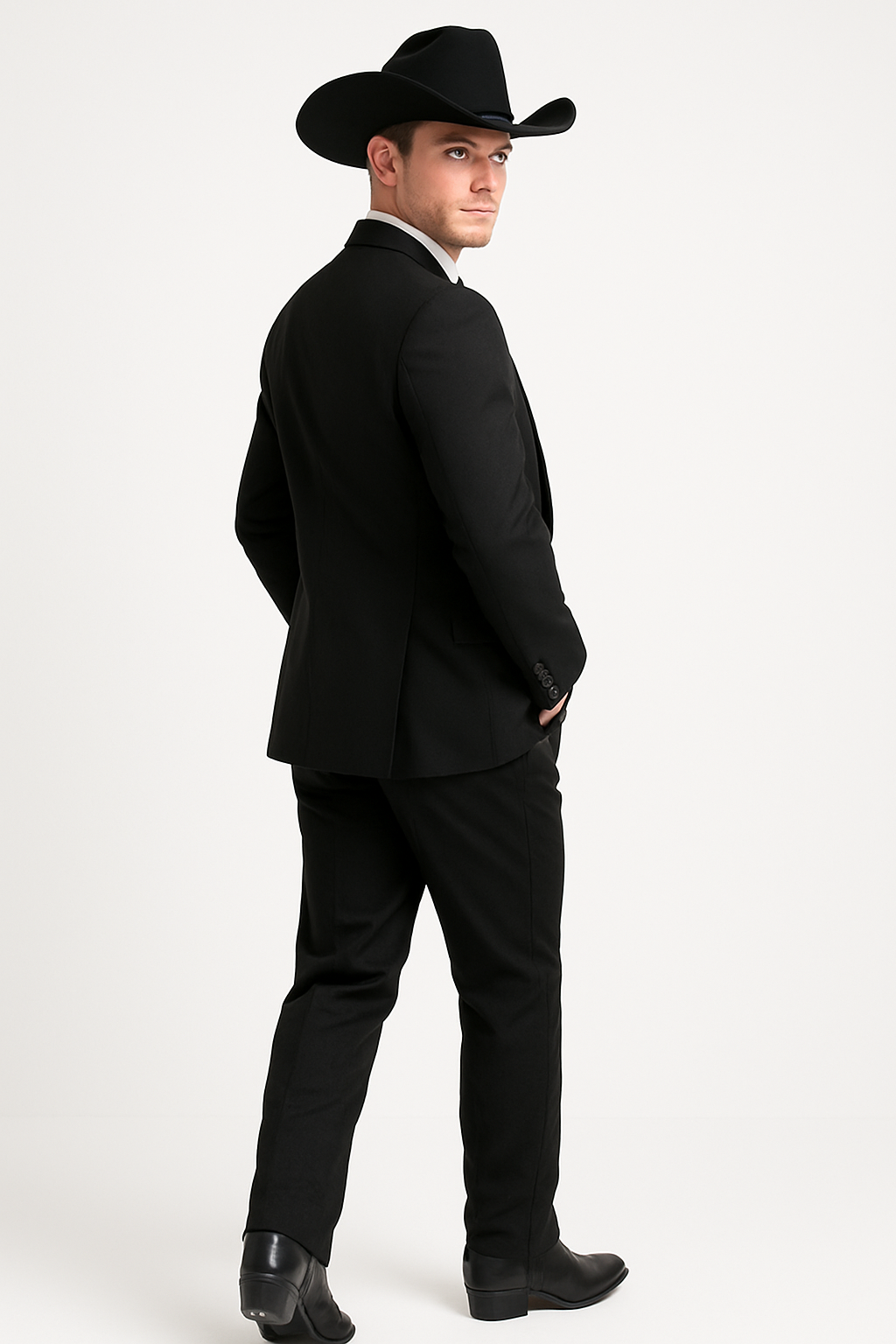 Mens Western Cowboy Tail Tuxedo in Black