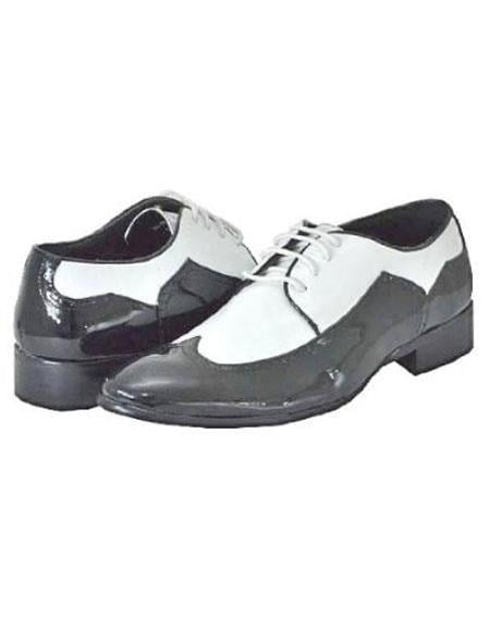 Men's Black White Dress Men's Shoes Perfect for Men's Prom Shoe and Wedding Tuxedo Shoe