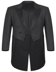 Black Tuxedo - Mens Wedding Suit Satin-faced Peak Lapel - Black Prom Suit