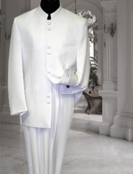 Off White sale Cream Ivory Mandarin Suits For Mens