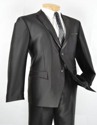 Men's Slim Fit Trimmed Two Tone Blazer/affordable suits online sale/Tuxedo - Black