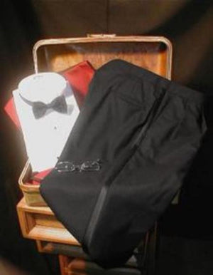 Super 100s Wool Double Pleated Black Tuxedos Pant unhemmed unfinished bottom
