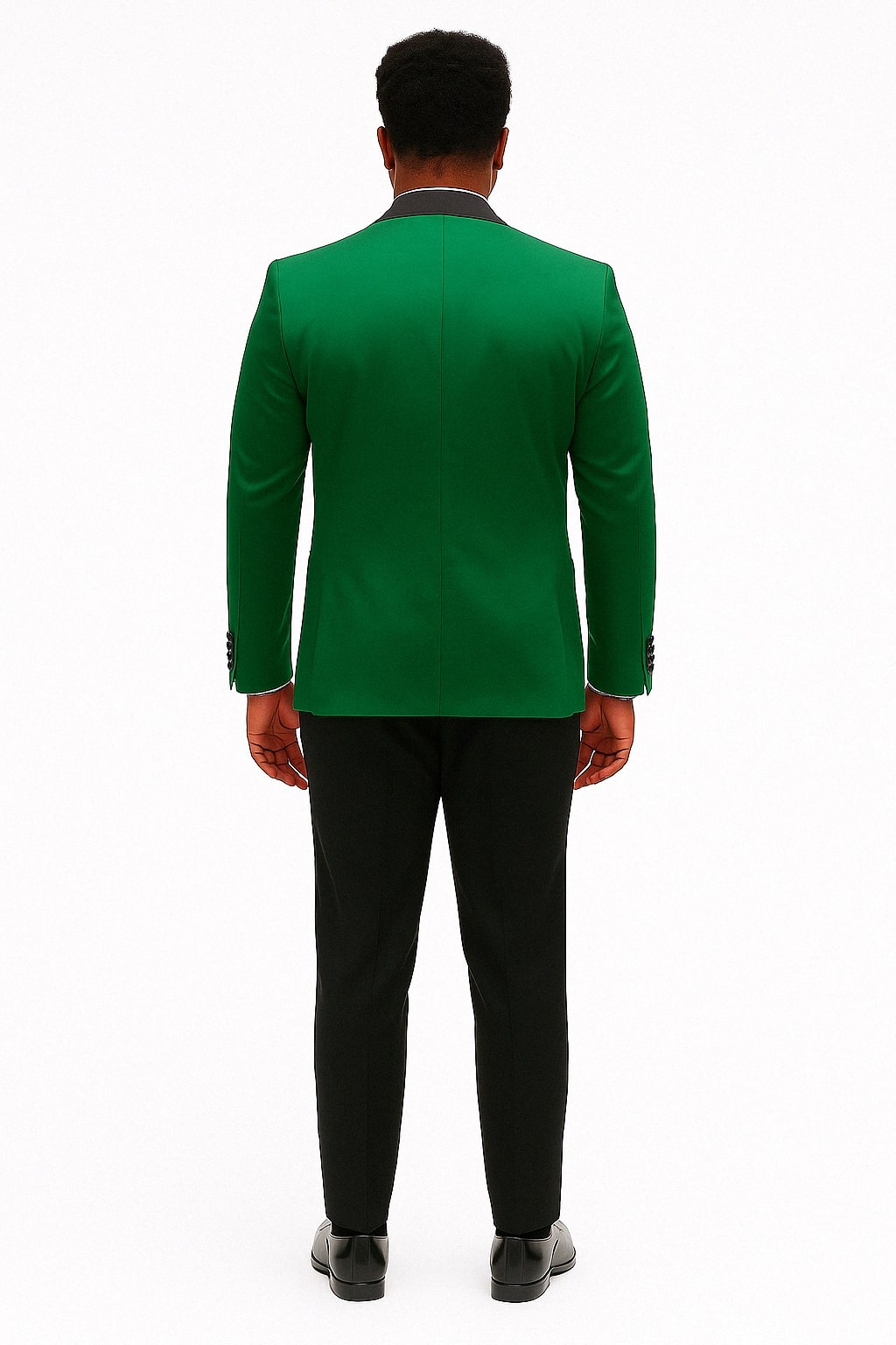 Mens Emerald Green Satin Tuxedo with Black Peak Lapel and Bow Tie  Formal Slim Fit Suit