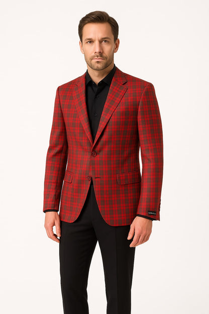 mens red dress coat Neil Allyn Oliver Men's Red Blazer 34S