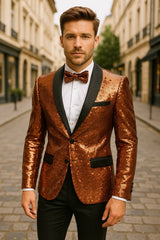 mens-rose-gold-sequin-tuxedo-jacket-with-black-satin-shawl-lapel-and-matching-bow-tie