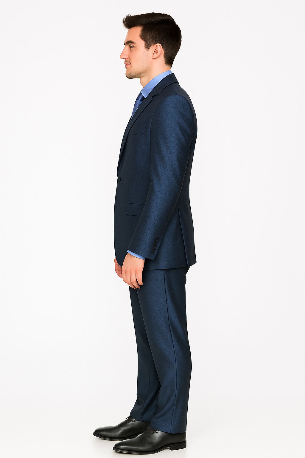 Mens Three Piece Suit - Vested Suit Mens Shiny Shark 2 Side Vented Vested 3 Piece Blue Suit