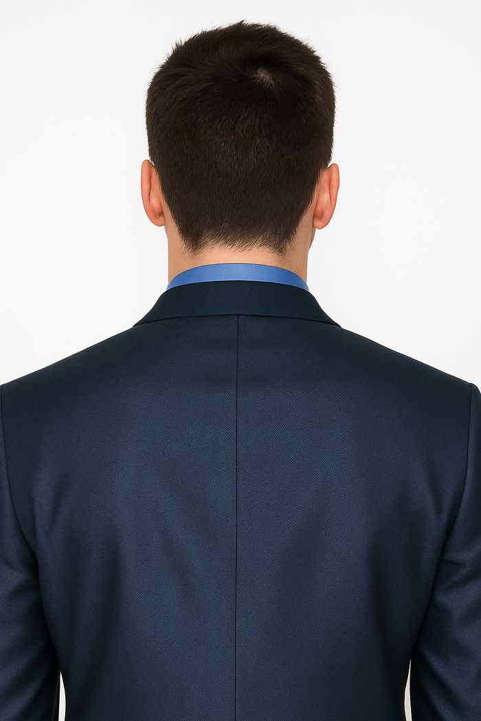 Mens Three Piece Suit - Vested Suit Mens Shiny Shark 2 Side Vented Vested 3 Piece Blue Suit