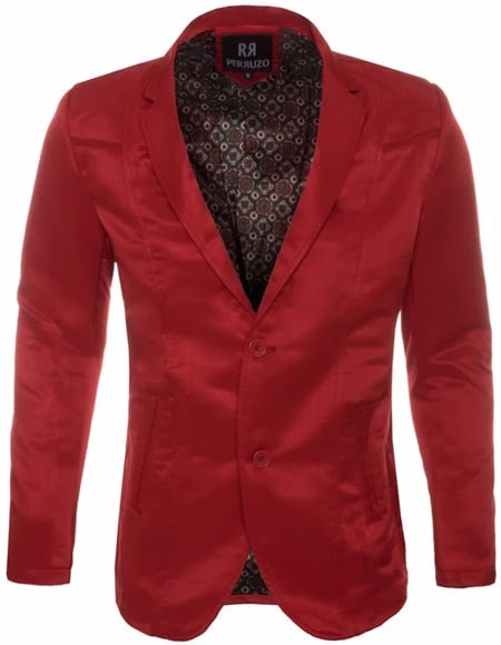 Men's Slim Fit Western Blazer Sport Coats Red Sacos Vaqueros Para Hombre