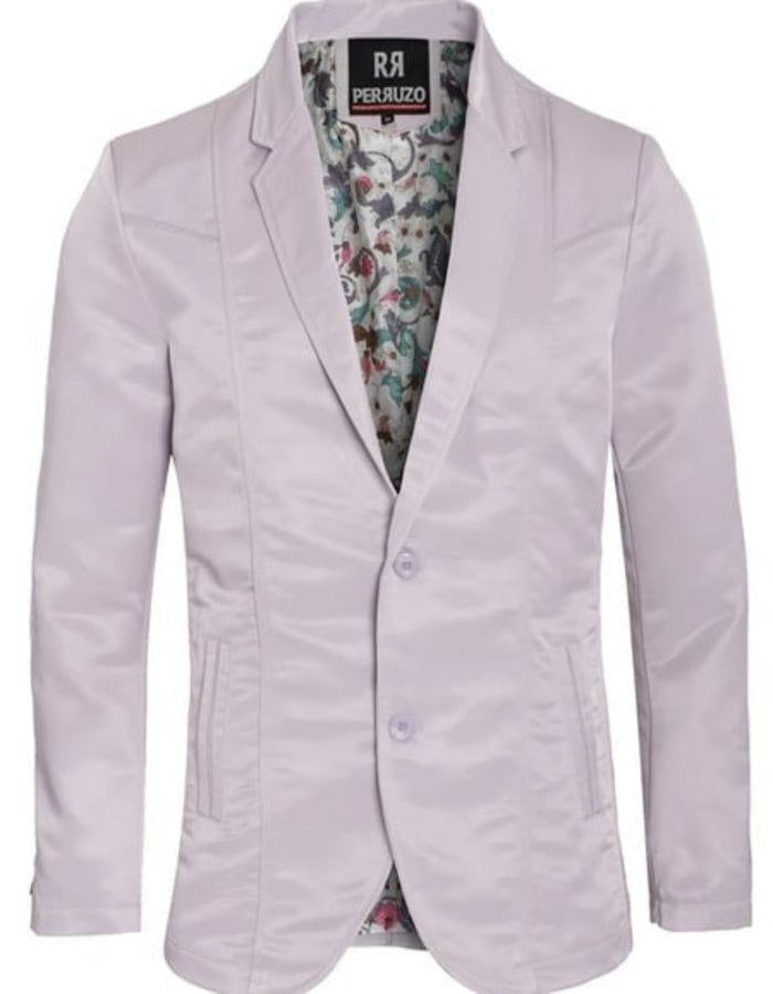 Men's Slim Fit Western Blazer Sportcoat Silver Sacos Vaqueros Para Hombre